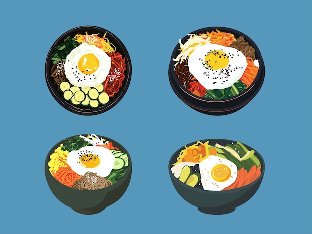 Ilustración de Bibimbap