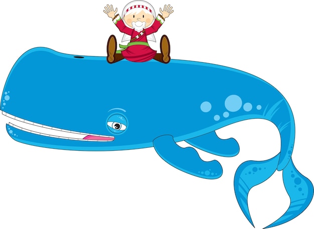 Ilustración bíblica de Jonás y la ballena