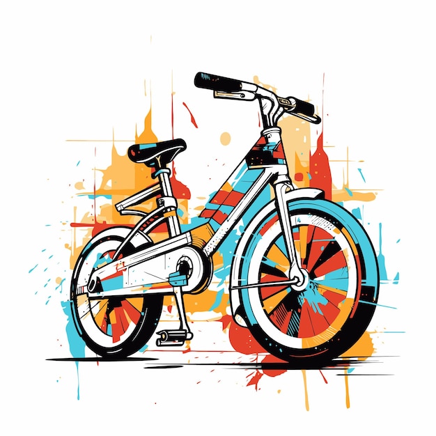 Vector ilustración de bicicleta con estilo pop art