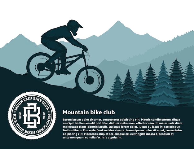Vector ilustración de bicicleta de montaña