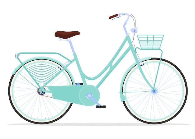 Ilustración de bicicleta de mujer vintage