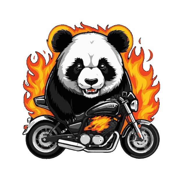 Vector ilustración de bicicletas de carreras de panda