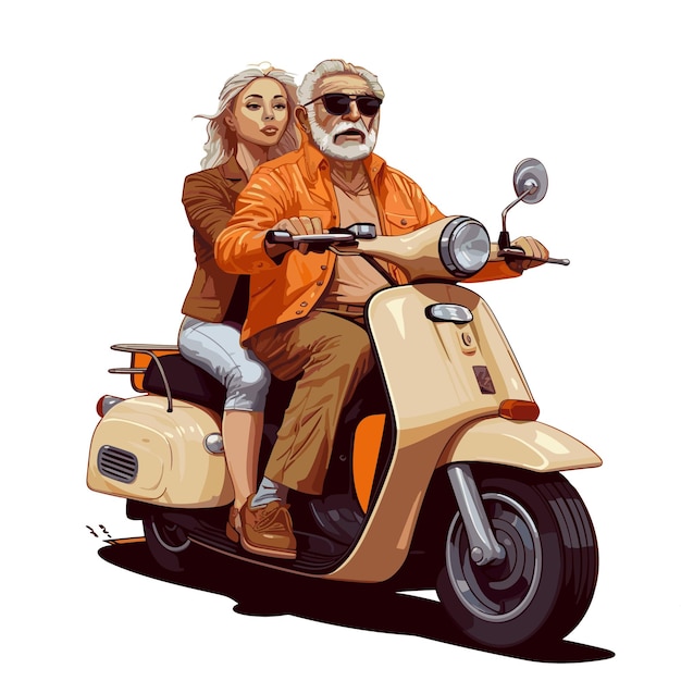 Vector ilustración de bicicletas para el estilo de vida de los ancianos