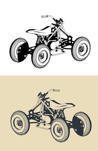 Ilustración de las bicicletas quad