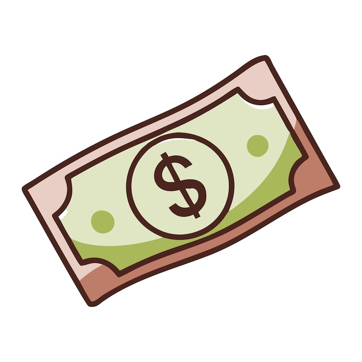 Vector ilustración del billete en dólares