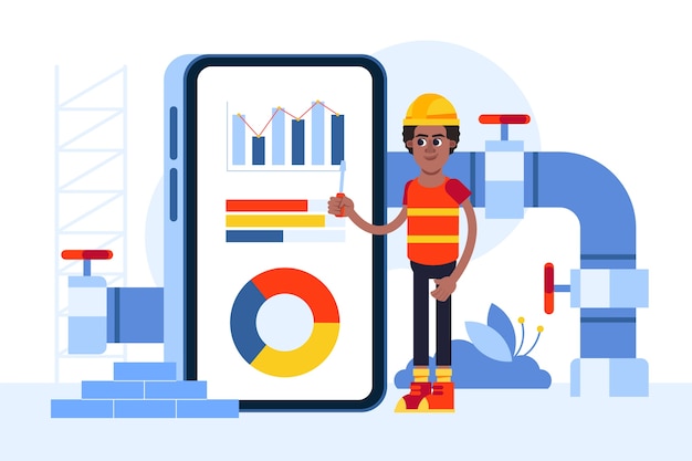 Ilustración bim de diseño plano