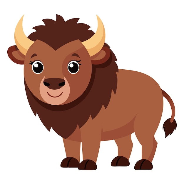 Ilustración de un bisonte aislado