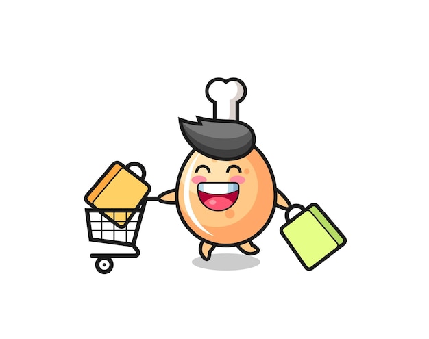 Ilustración de Black Friday con linda mascota de pollo frito