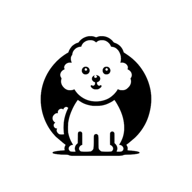 Ilustración en blanco y negro de Bichon Frise