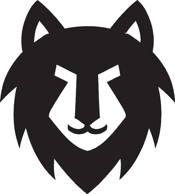 Vector una ilustración en blanco y negro de la cara de un lobo.