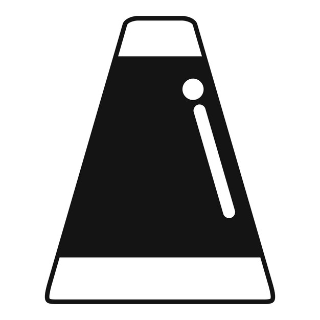 Ilustración en blanco y negro de un cono de tráfico