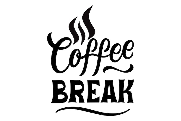 Una ilustración en blanco y negro de un descanso para tomar café.