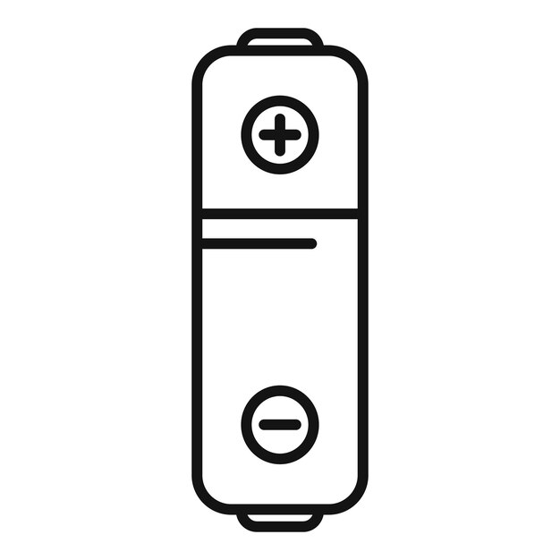 Ilustración en blanco y negro del icono de la batería aa