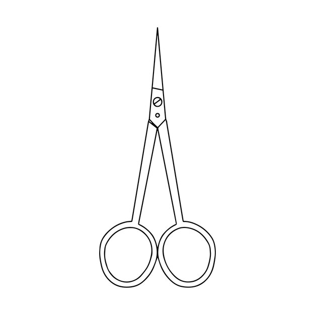 Ilustración en blanco y negro del icono de las tijeras de contorno Ilustración de las existencias vectoriales