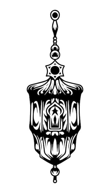 Ilustración en blanco y negro de la linterna