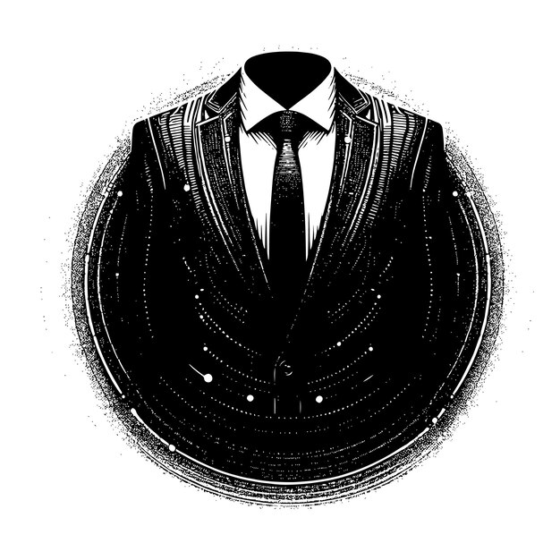 Vector ilustración en blanco y negro de un par de trajes de negocios masculinos