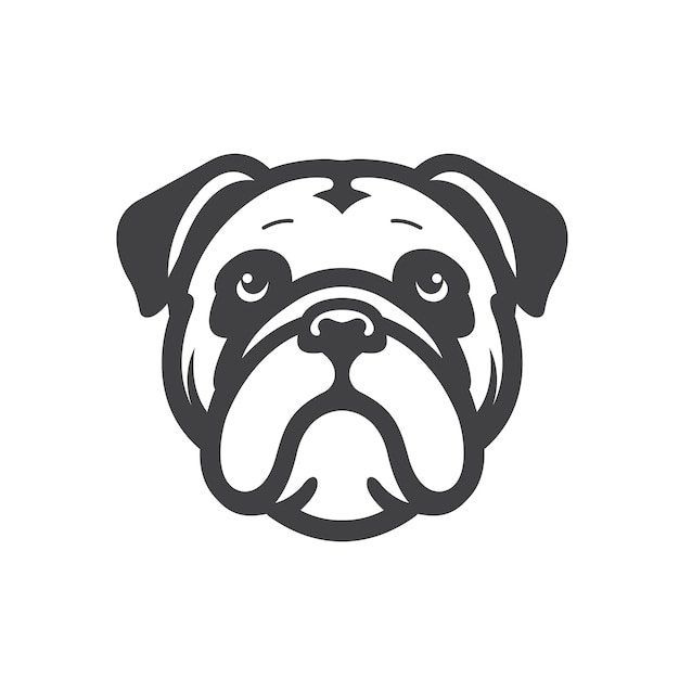 una ilustración en blanco y negro de un perro bulldog