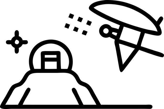 Ilustración en blanco y negro símbolo minimalista del átomo orejas de gato concepto científico juguetón simple l