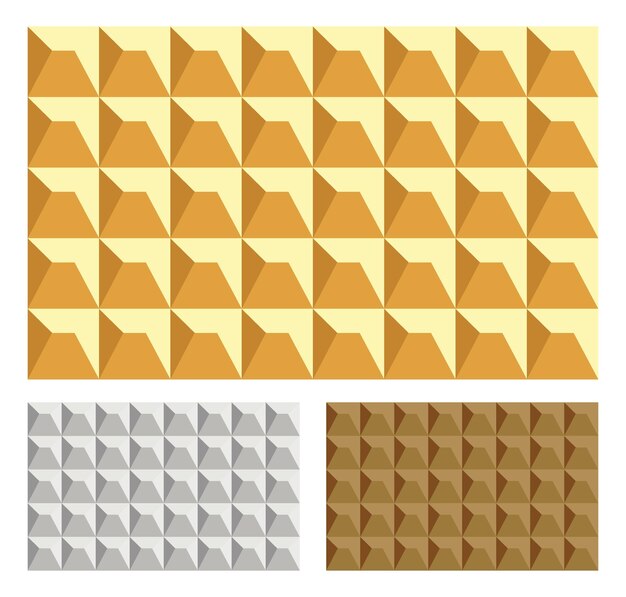 Ilustración bloque de oro plata y cobre mineral diseño único