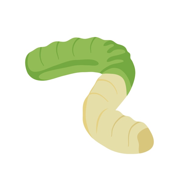 Ilustración de bocadillo de caramelo de gusano aislado en fondo blanco