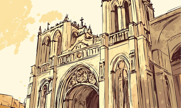 Vector ilustración de boceto arquitectónico una visión creativa en el diseño