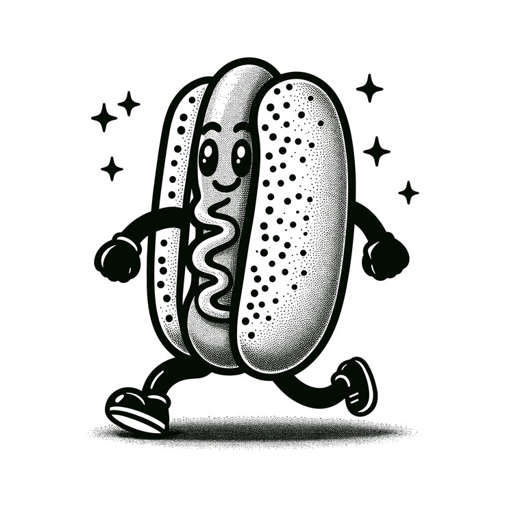 Ilustración de boceto de comida dibujada a mano en color negro vectorial