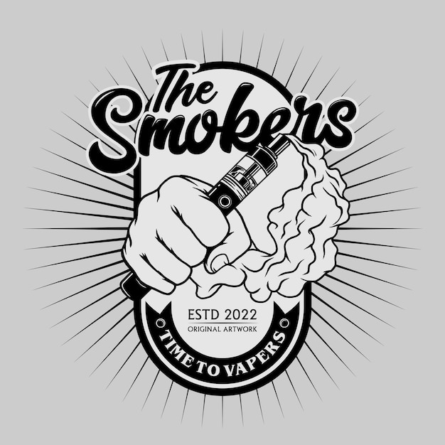 La ilustración de boceto digital de vapeo de fumadores