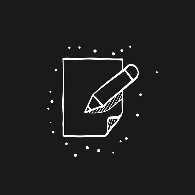 Ilustración de boceto de doodle de edición de documento