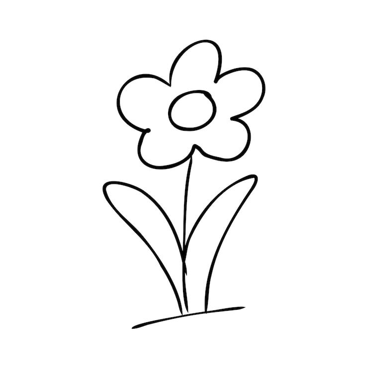 Vector ilustración de un boceto de flores sobre un fondo blanco
