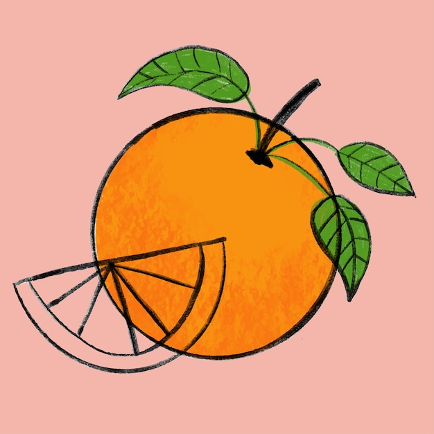 Ilustración de boceto naranja