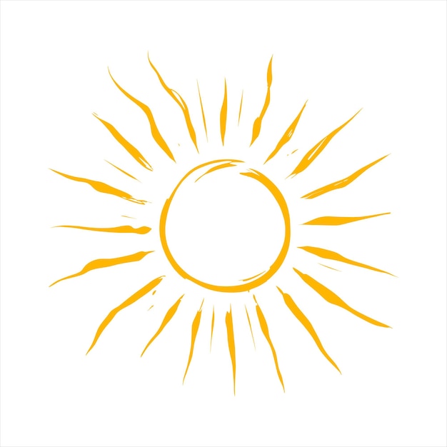 Ilustración del boceto del sol de Doodle