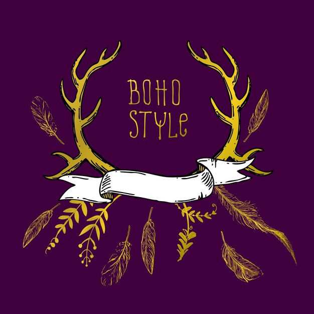 Ilustración bohemia vectorial