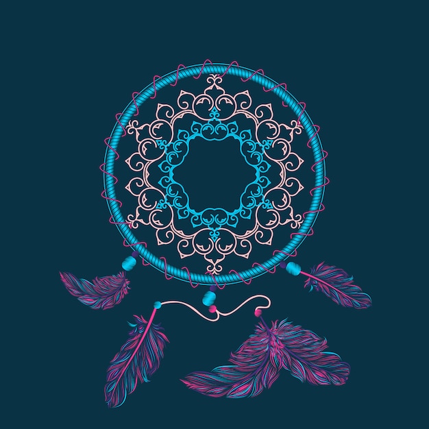 Ilustración de boho dream catcher