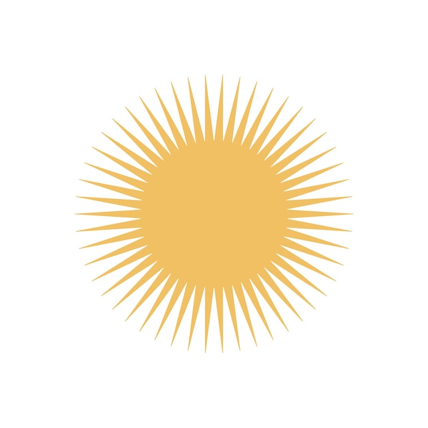Ilustración boho hippy de vector plano dibujado a mano elementos retro groovy estrella sol