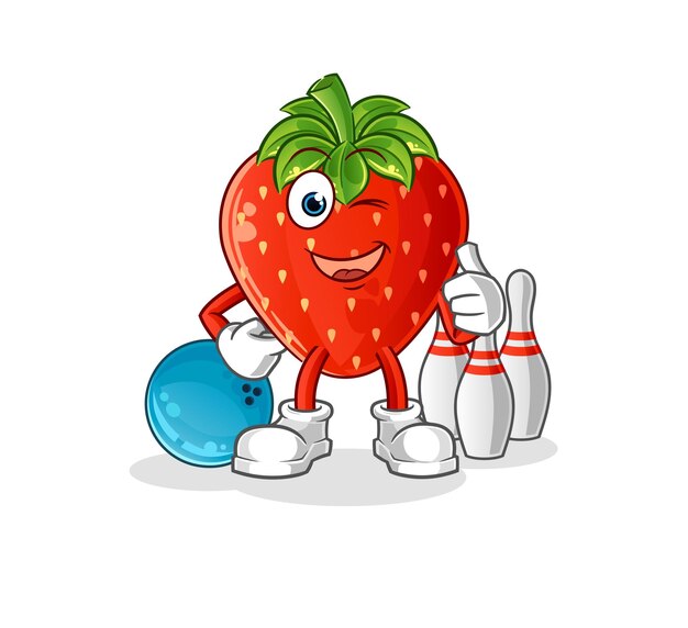 ilustración de bolos de fresa. vector de caracteres