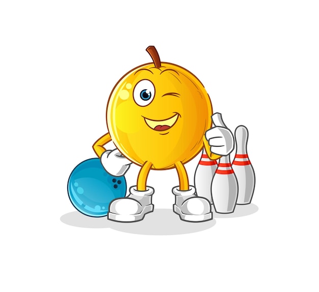 Ilustración de bolos de juego de frutas Langsat. vector de personaje