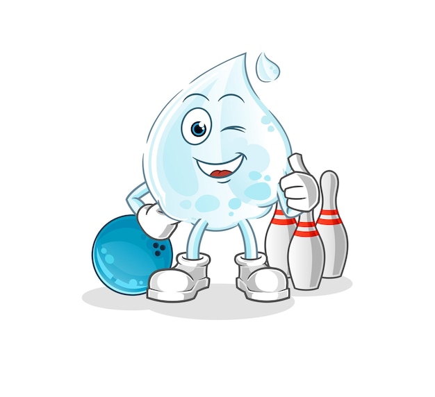 Ilustración de bolos de juego de gota de leche. vector de personaje