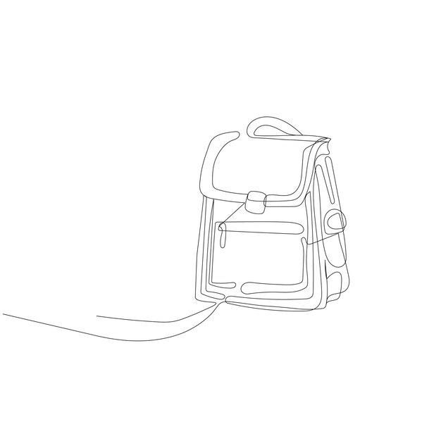 Ilustración de la bolsa de arte de Doodle Line Editable Vector dibujo de boceto de trazo delgado