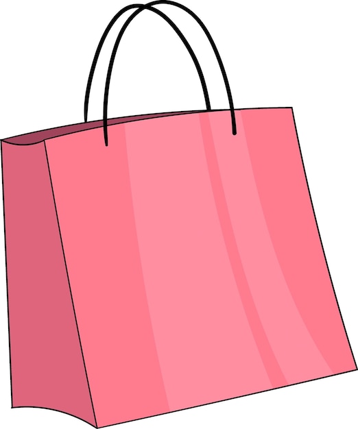 Ilustración de bolsa de compras rosa para proyectos de diseño de comercio minorista y electrónico