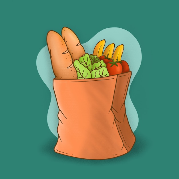 Vector ilustración de bolsa de compras