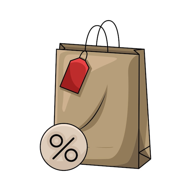 Vector ilustración de bolsa de papel