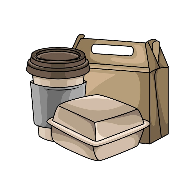 Vector ilustración de bolsa de papel
