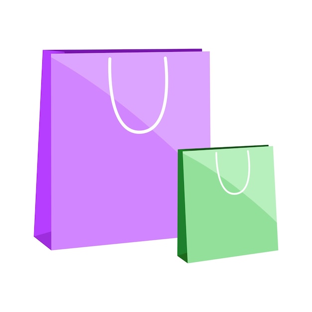 Ilustración de bolsas de compras en un fondo blanco