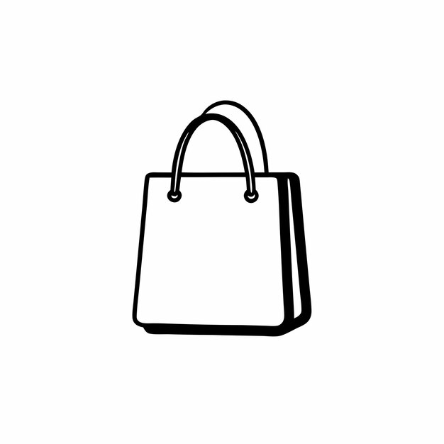 Ilustración de bolso vectorial en estilo de dibujo de línea continua