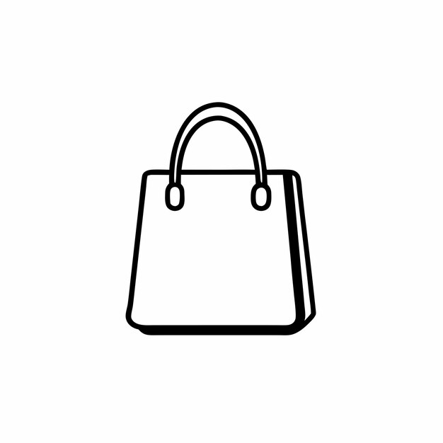 Ilustración de bolso vectorial en estilo de dibujo de línea continua