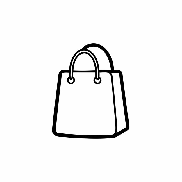 Ilustración de bolso vectorial en estilo de dibujo de línea continua