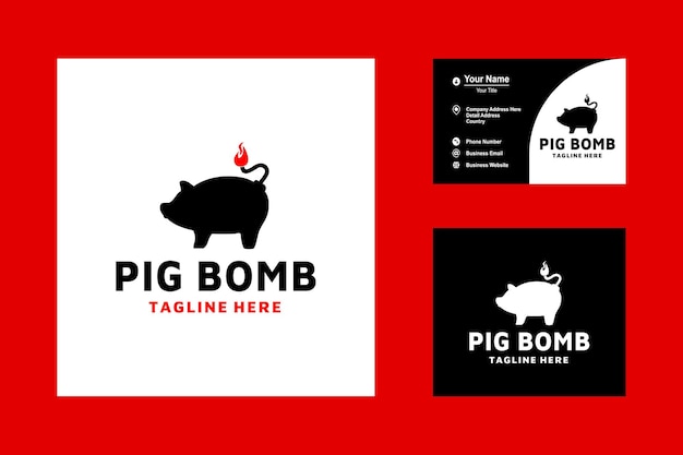 Ilustración de la bomba financiera en forma de Piggy Bank Icon Logo Vector Design Inspiration