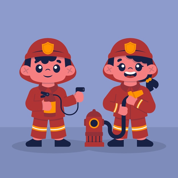 Vector ilustración de bomberos