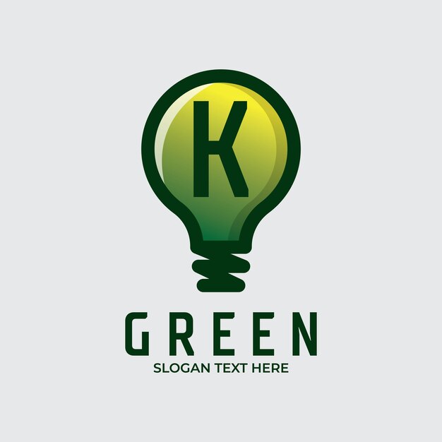 Ilustración de bombilla con diseño de logotipo de letra K diseño de icono de ideas de bombilla Plantilla de logotipo de inteligencia