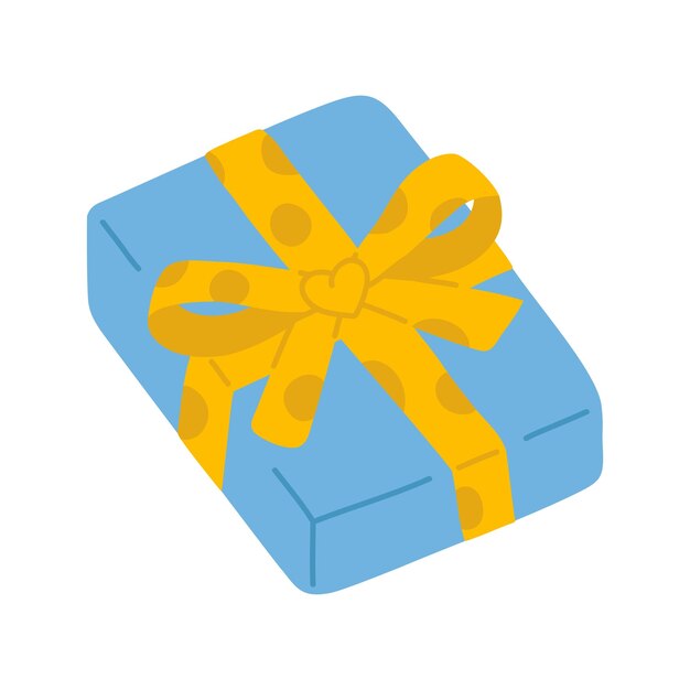 ilustración de una bonita caja de regalo de garabatos para sello digital, tarjeta de felicitación, pegatina, icono, diseño